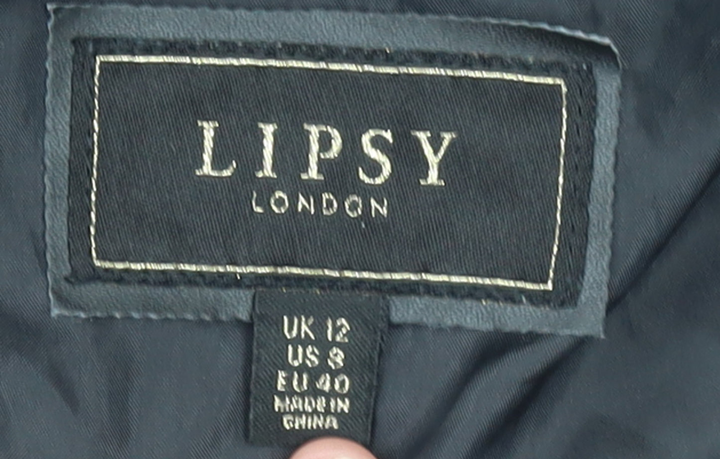 Lipsy Women Black Long Puffer Coat Hooded Faux Fur Trim Size 12