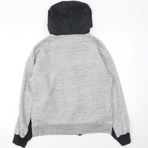 Converse Womens Grey Full Zip Hoodie Size 10 Cotton Blend Casual