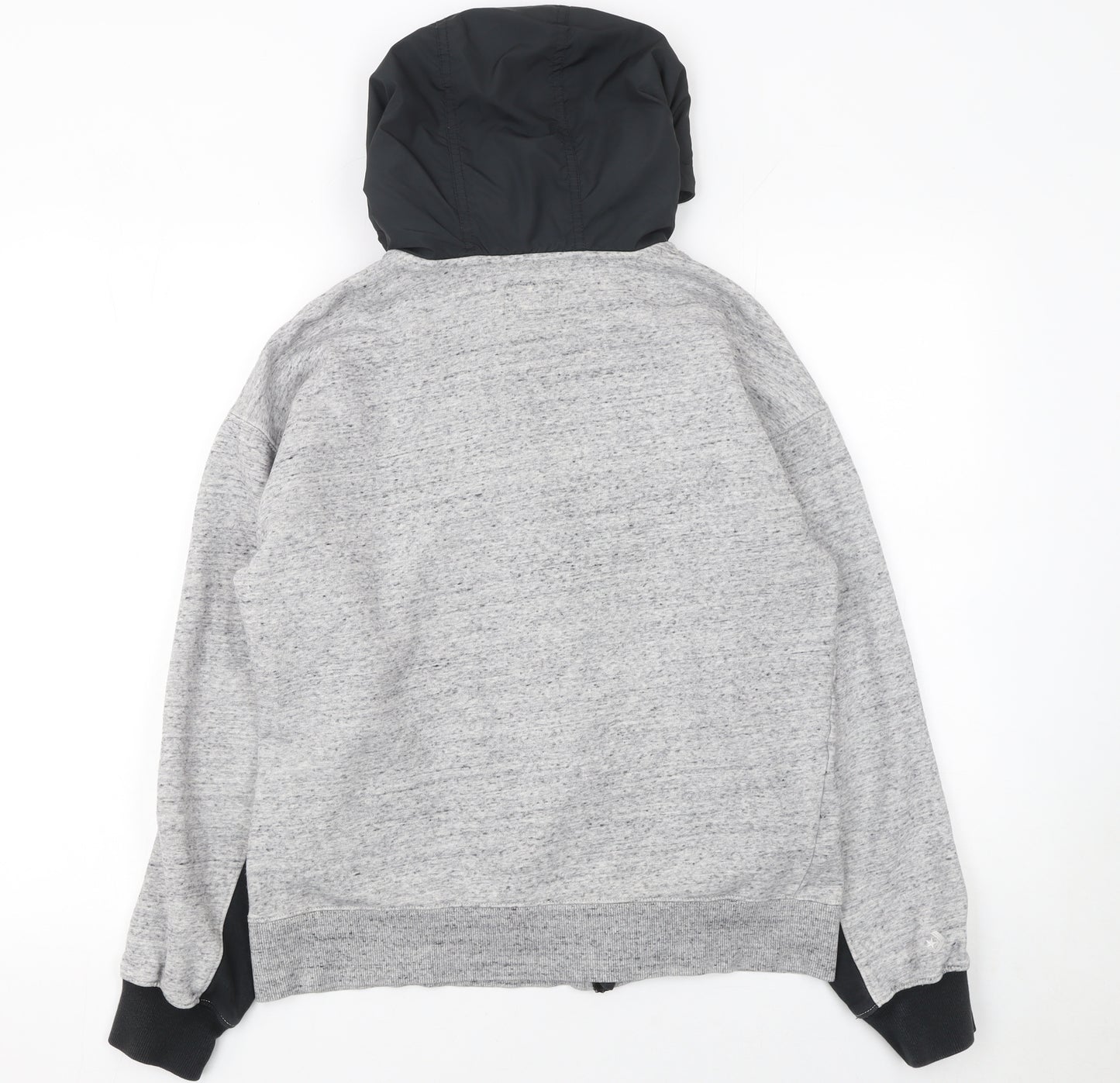 Converse Womens Grey Full Zip Hoodie Size 10 Cotton Blend Casual