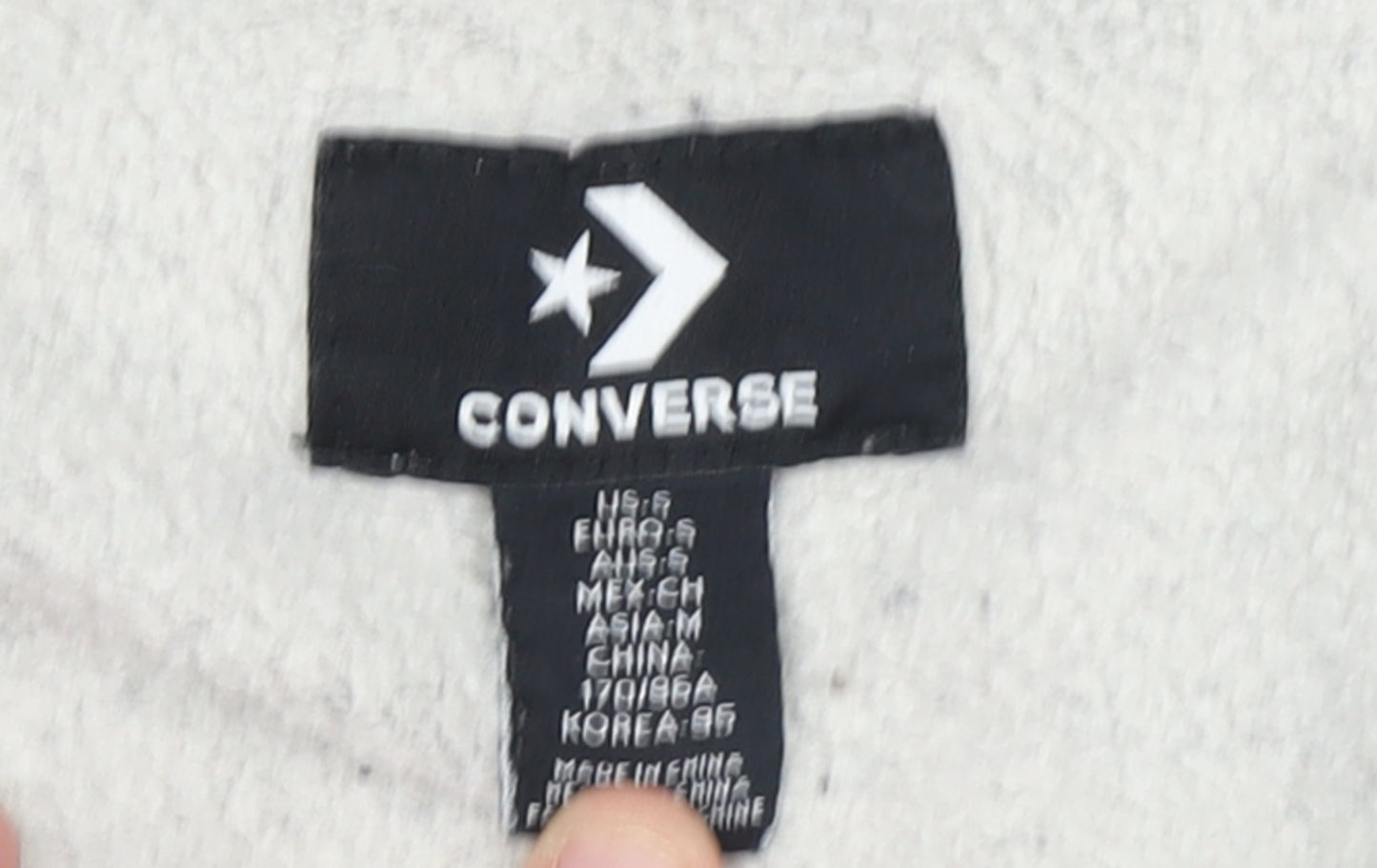 Converse Womens Grey Full Zip Hoodie Size 10 Cotton Blend Casual
