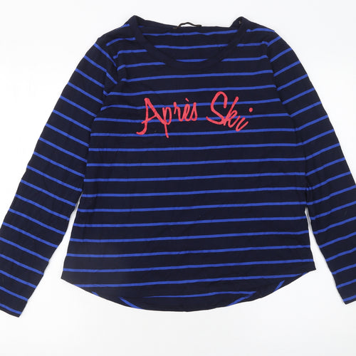 Marks and Spencer Women’s Blue Striped Long Sleeve Après Ski T-Shirt Size 14