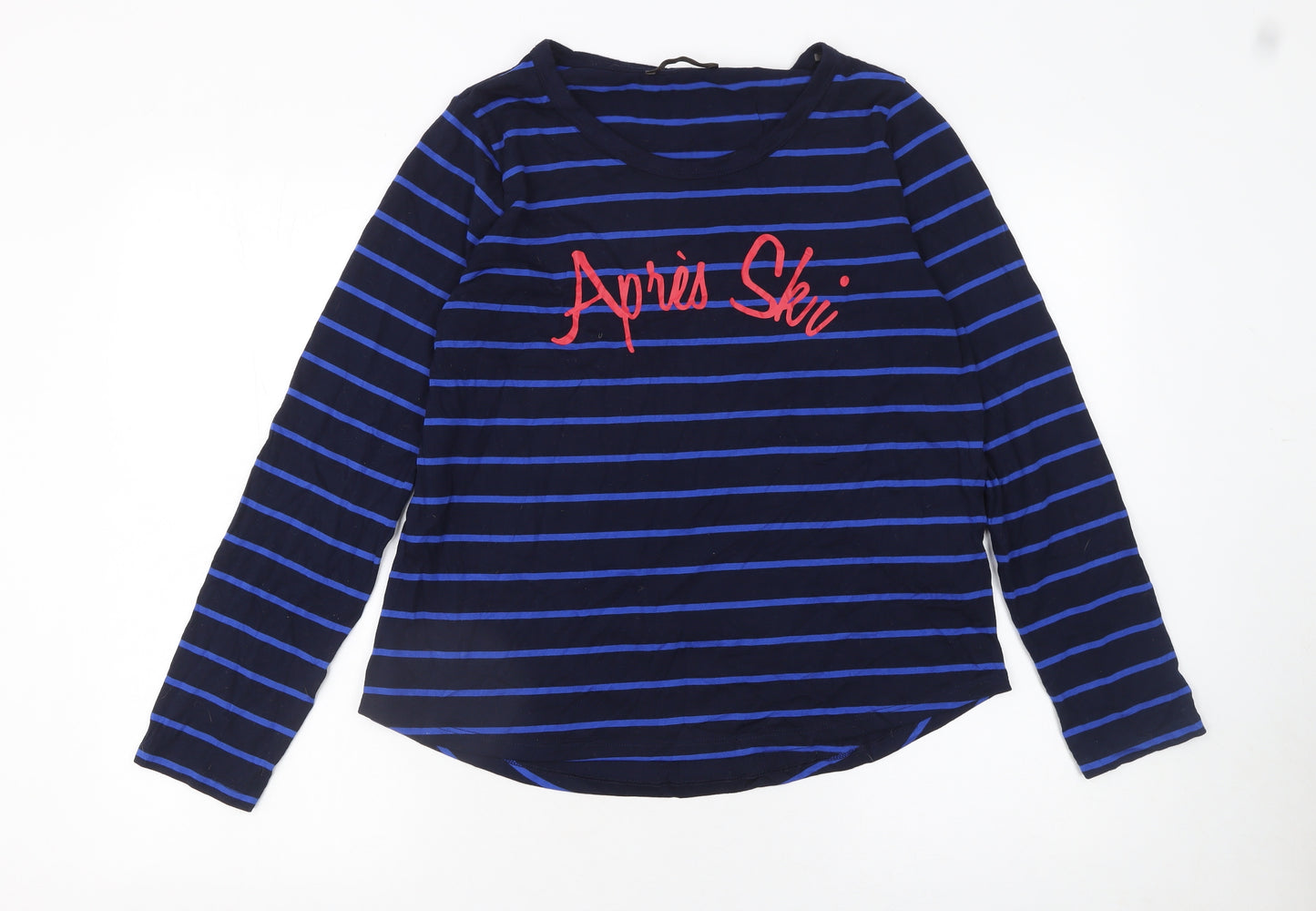 Marks and Spencer Women’s Blue Striped Long Sleeve Après Ski T-Shirt Size 14