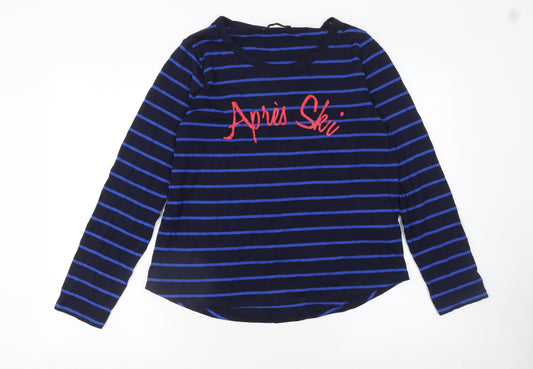 Marks and Spencer Women’s Blue Striped Long Sleeve Après Ski T-Shirt Size 14