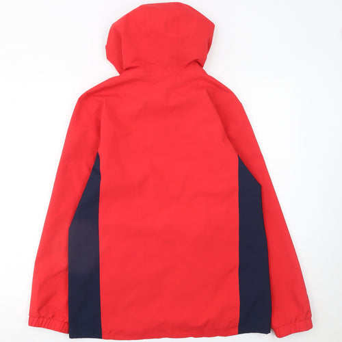 Sprayway Boys Red & Navy Waterproof Hooded Rain Coat Jacket 12-13 Years