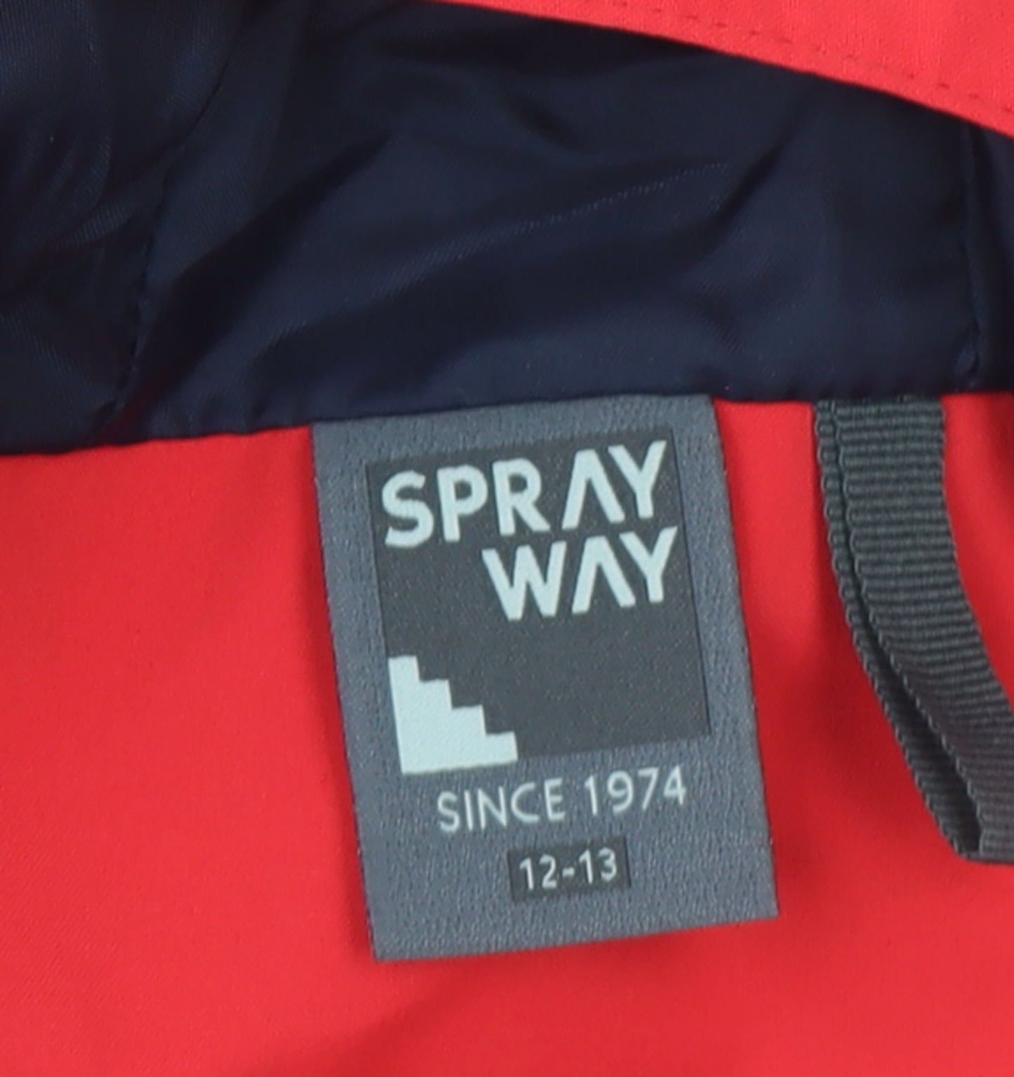 Sprayway Boys Red & Navy Waterproof Hooded Rain Coat Jacket 12-13 Years