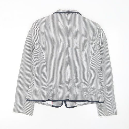 Dunnes Women Blue Pinstripe Single-Breasted Blazer Size 12