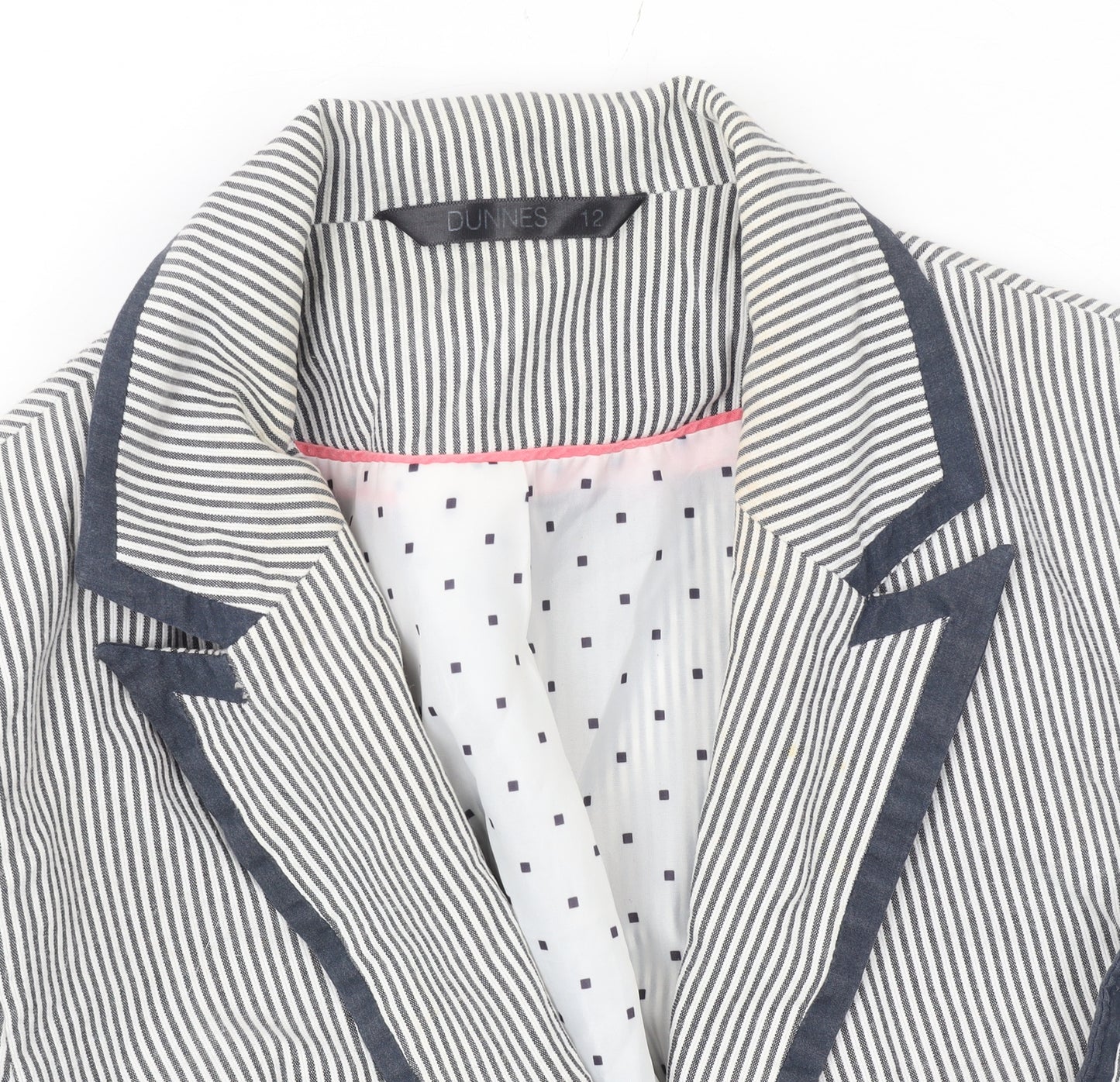Dunnes Women Blue Pinstripe Single-Breasted Blazer Size 12