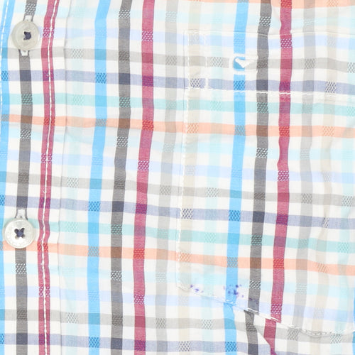 Casa Moda Men's Multicoloured Check Short Sleeve Button-Up Shirt M