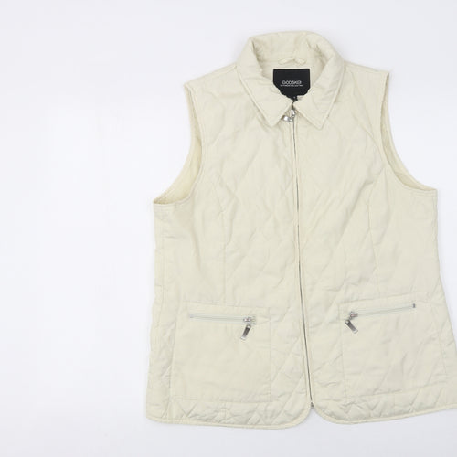 Godske Women’s Ivory Quilted Sleeveless Waistcoat Size 16