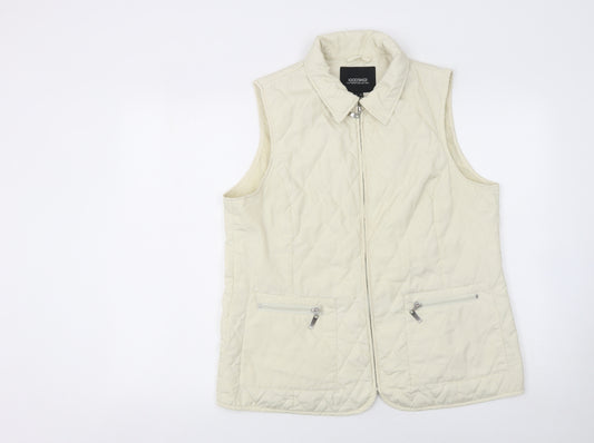 Godske Women’s Ivory Quilted Sleeveless Waistcoat Size 16