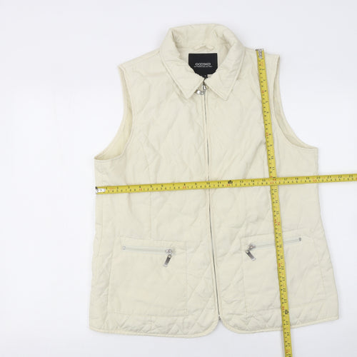 Godske Women’s Ivory Quilted Sleeveless Waistcoat Size 16