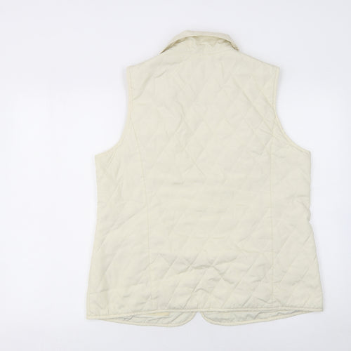Godske Women’s Ivory Quilted Sleeveless Waistcoat Size 16