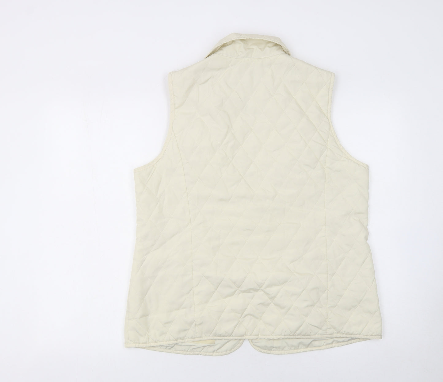 Godske Women’s Ivory Quilted Sleeveless Waistcoat Size 16
