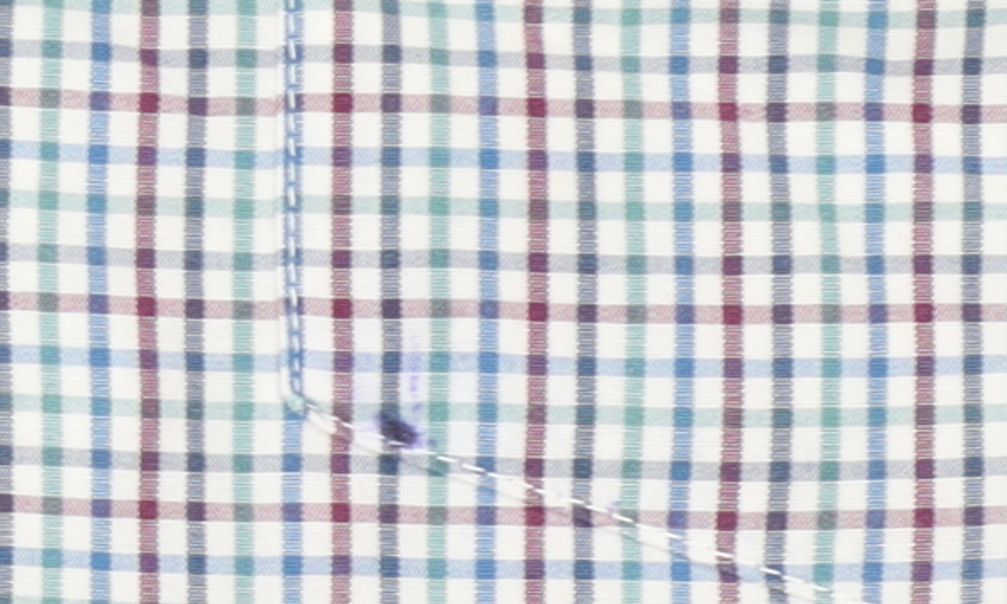 Marks and Spencer Men's Multicoloured Check Short Sleeve Cotton Shirt S