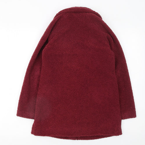 Next Girls Red Faux Shearling Basic Coat 10 Years Lined Winter Outerwear