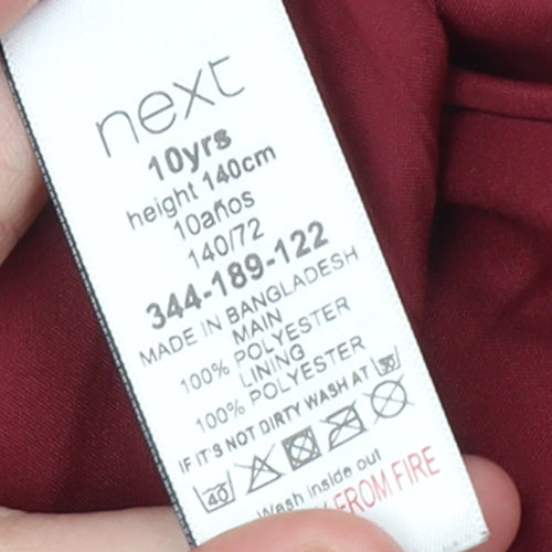 Next Girls Red Faux Shearling Basic Coat 10 Years Lined Winter Outerwear