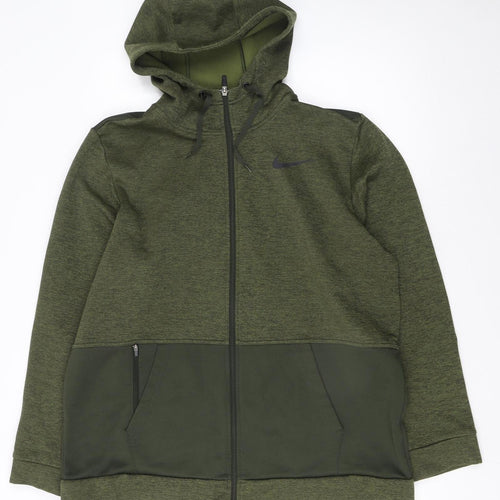 Nike Men's Green XL Full Zip Therma-Fit Hoodie