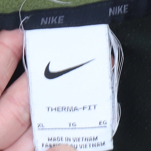 Nike Men's Green XL Full Zip Therma-Fit Hoodie