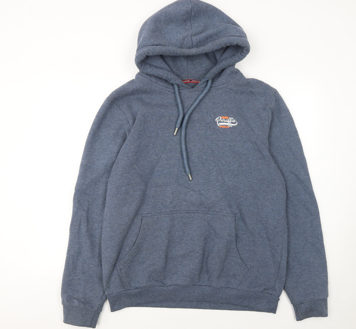 Paraffin Mens Blue 2XL Pullover Hoodie Embroidered Logo Fleece