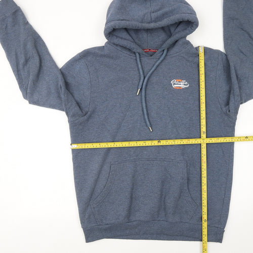 Paraffin Mens Blue 2XL Pullover Hoodie Embroidered Logo Fleece