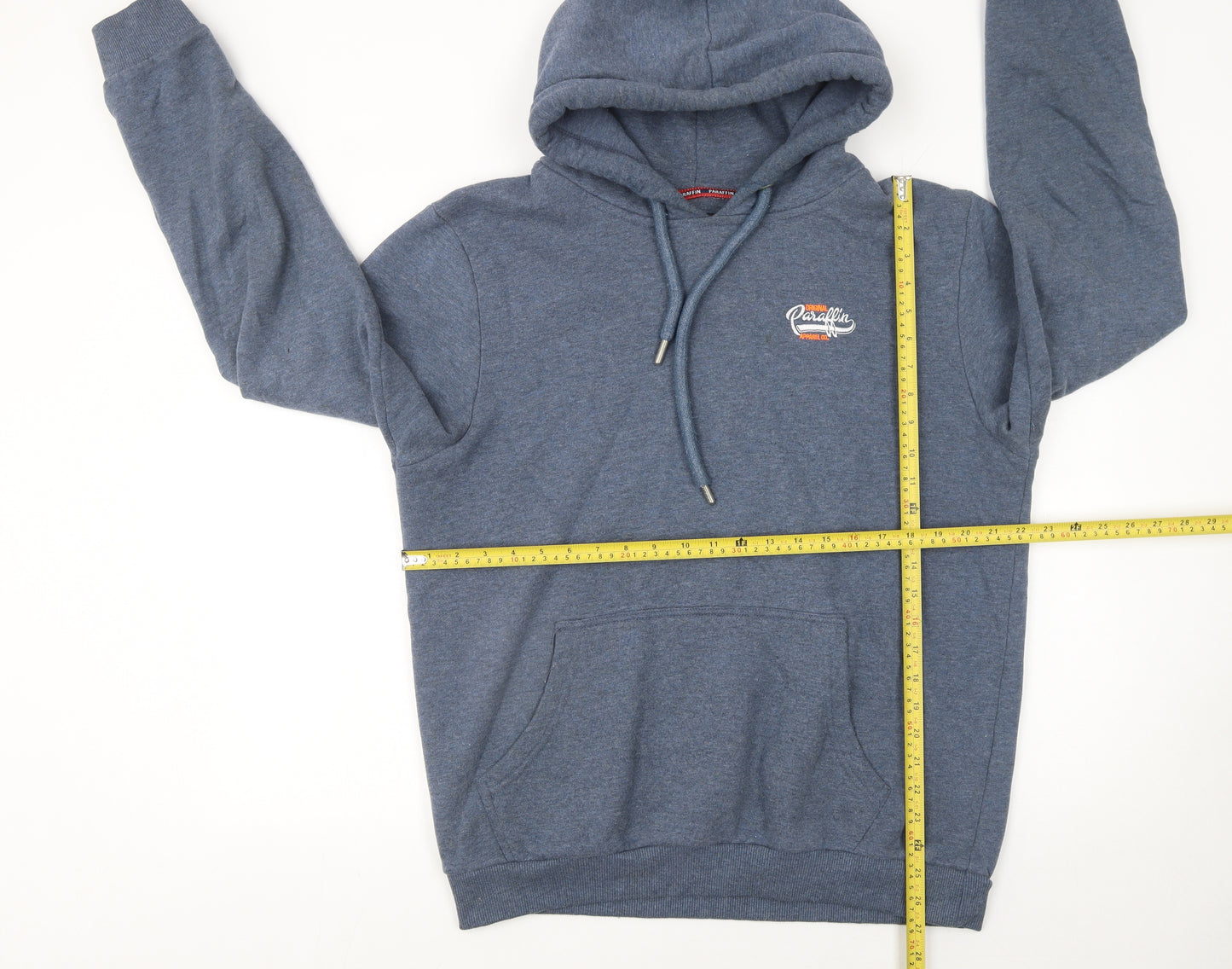 Paraffin Mens Blue 2XL Pullover Hoodie Embroidered Logo Fleece