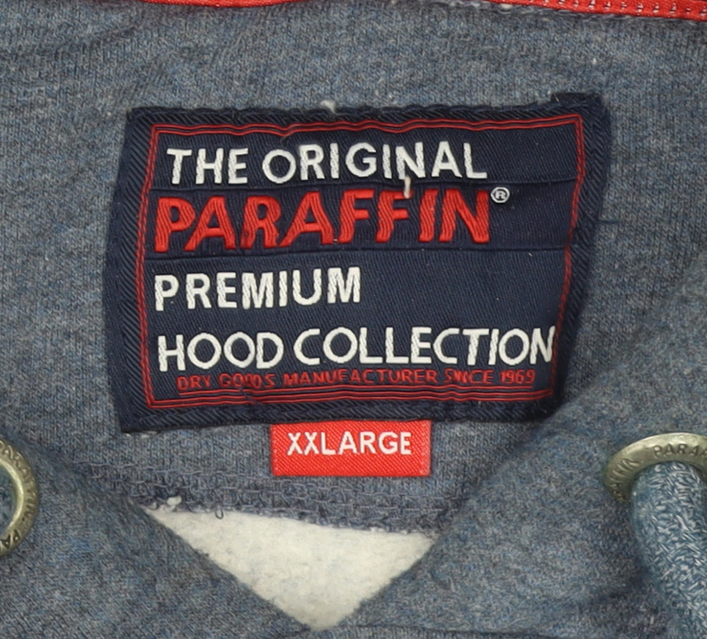 Paraffin Mens Blue 2XL Pullover Hoodie Embroidered Logo Fleece