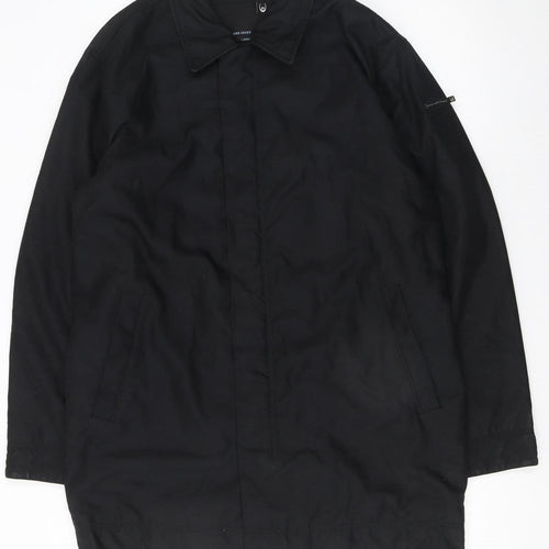 Duck and Cover Men’s Black Mid-Length Overcoat Size L Polyester