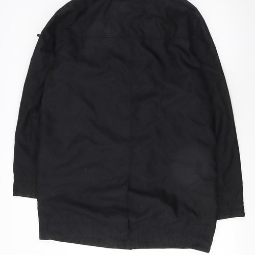 Duck and Cover Men’s Black Mid-Length Overcoat Size L Polyester