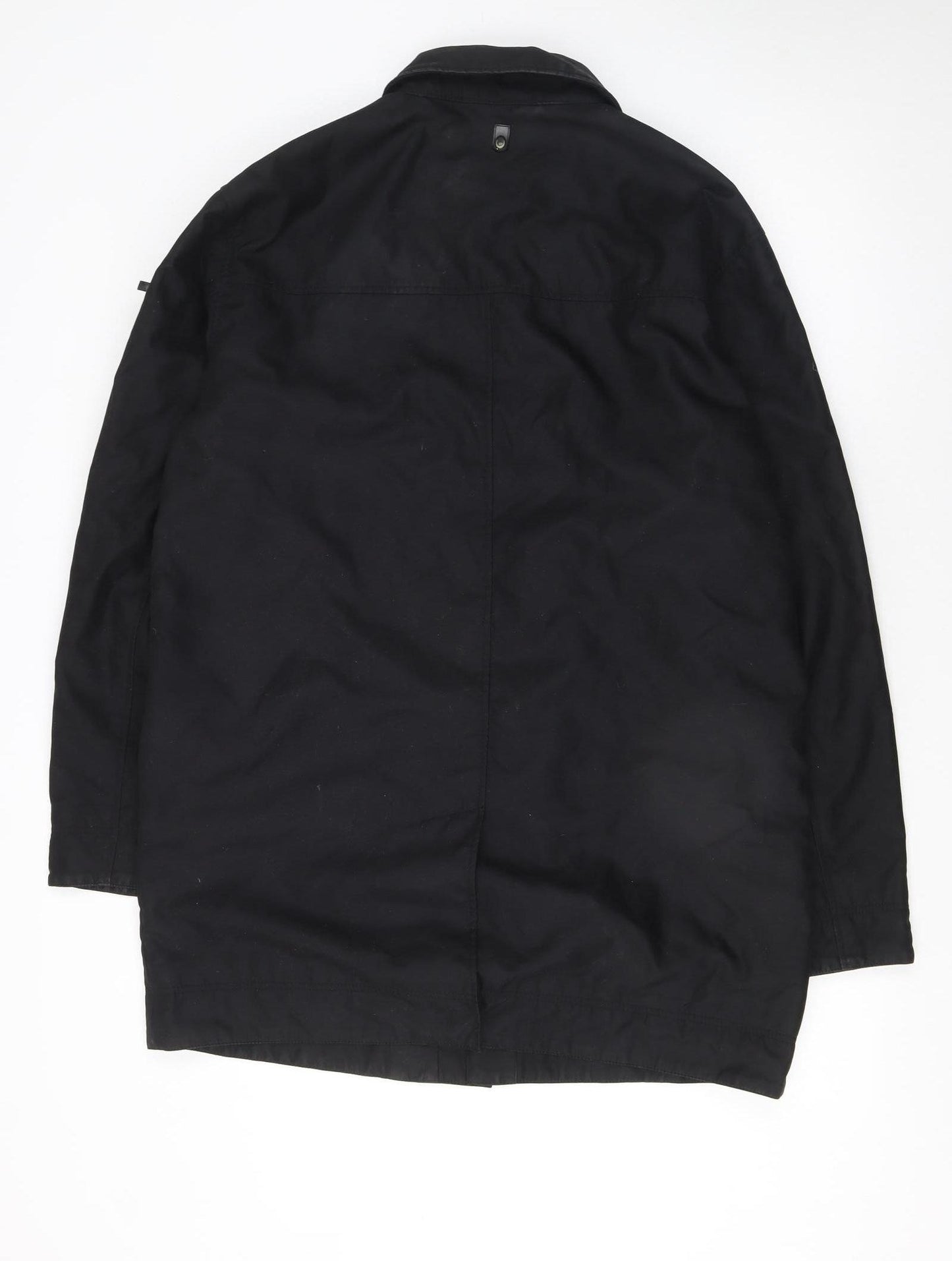 Duck and Cover Men’s Black Mid-Length Overcoat Size L Polyester