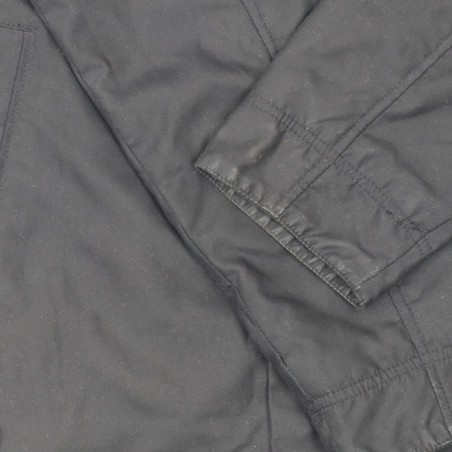 Duck and Cover Men’s Black Mid-Length Overcoat Size L Polyester