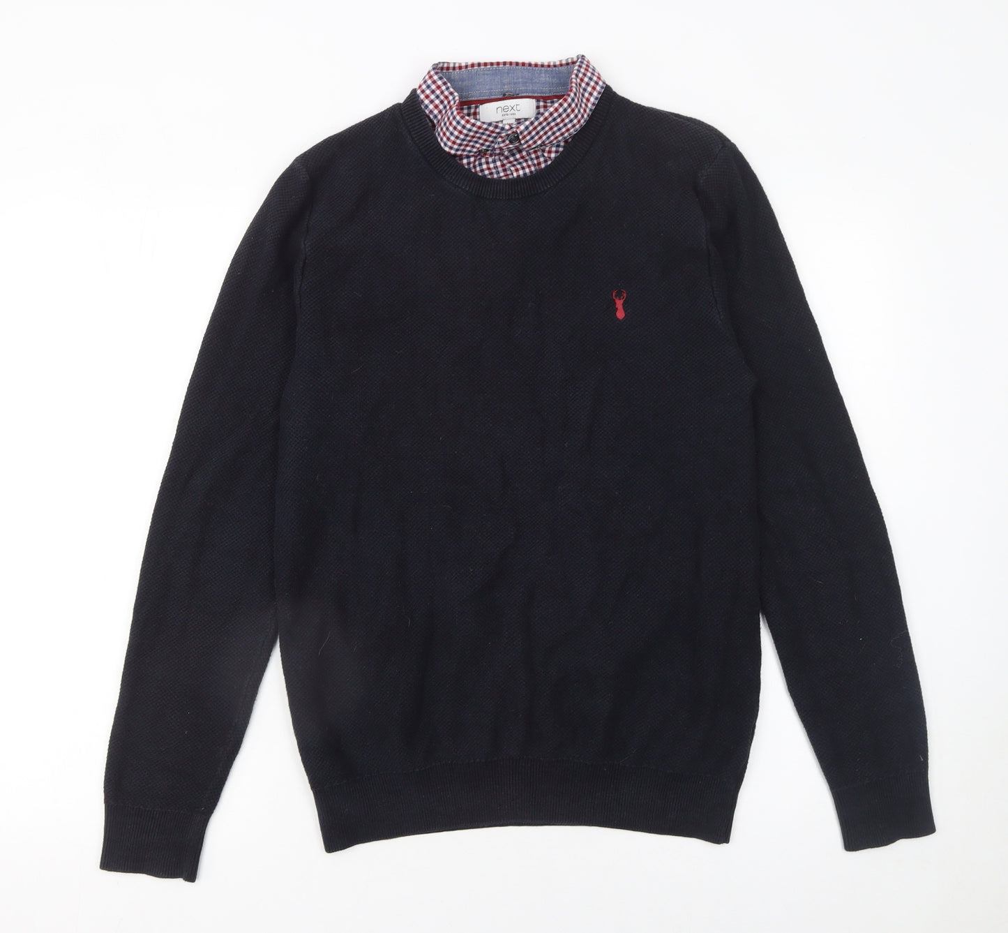 Next Men’s Black Cotton Crew Neck Pullover Jumper M