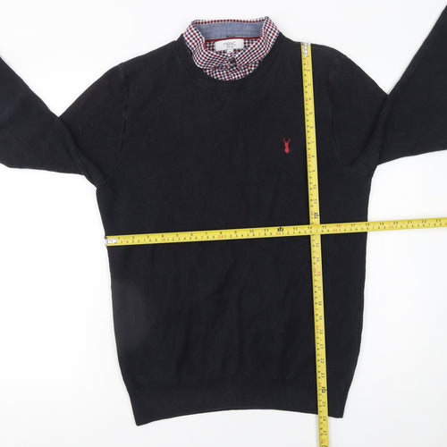 Next Men’s Black Cotton Crew Neck Pullover Jumper M