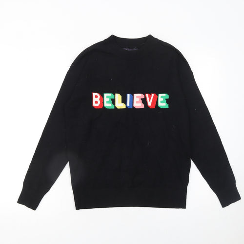 Marks and Spencer Women’s Black Believe Christmas Jumper Size S
