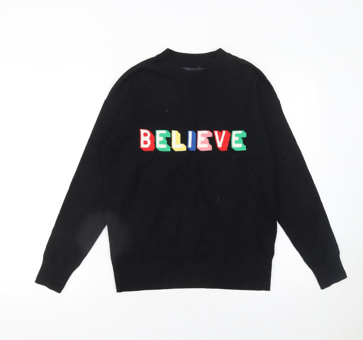 Marks and Spencer Women’s Black Believe Christmas Jumper Size S