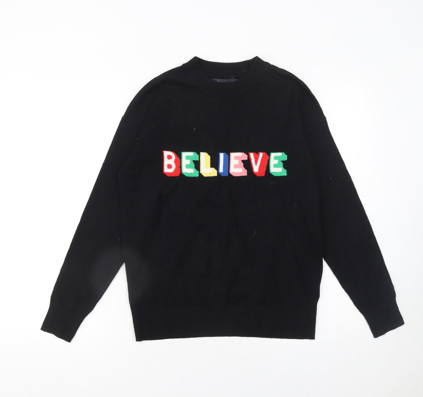 Marks and Spencer Women’s Black Believe Christmas Jumper Size S