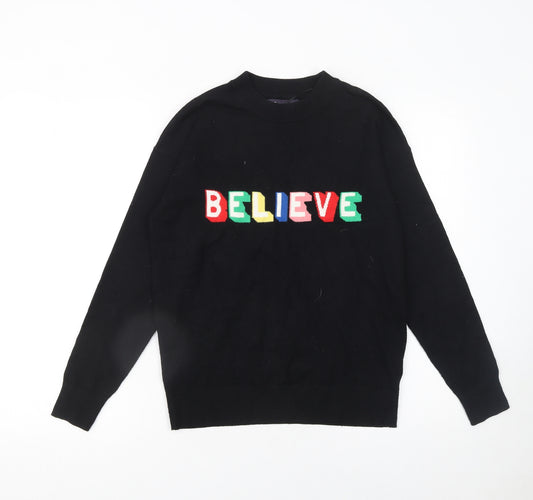 Marks and Spencer Women’s Black Believe Christmas Jumper Size S