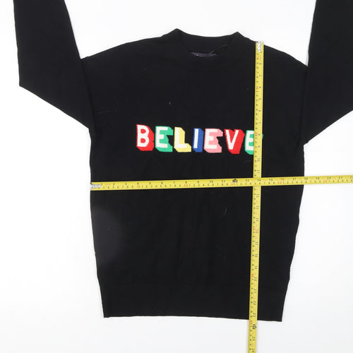 Marks and Spencer Women’s Black Believe Christmas Jumper Size S