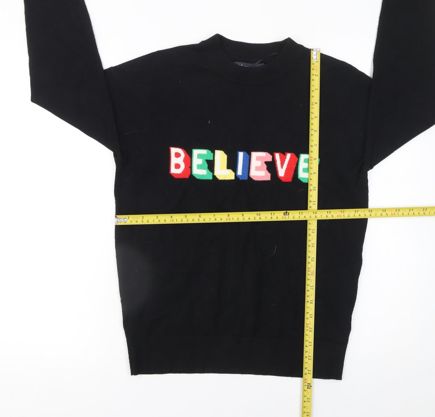 Marks and Spencer Women’s Black Believe Christmas Jumper Size S