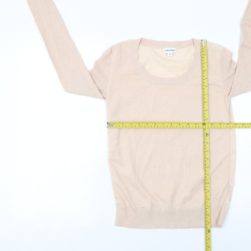 Calvin Klein Womens Beige XS Knit Pullover Jumper Viscose Blend