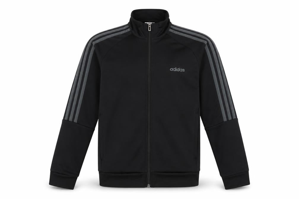 Adidas Boys Black 13-14 Years Track Jacket Full Zip Lightweight Sports Top