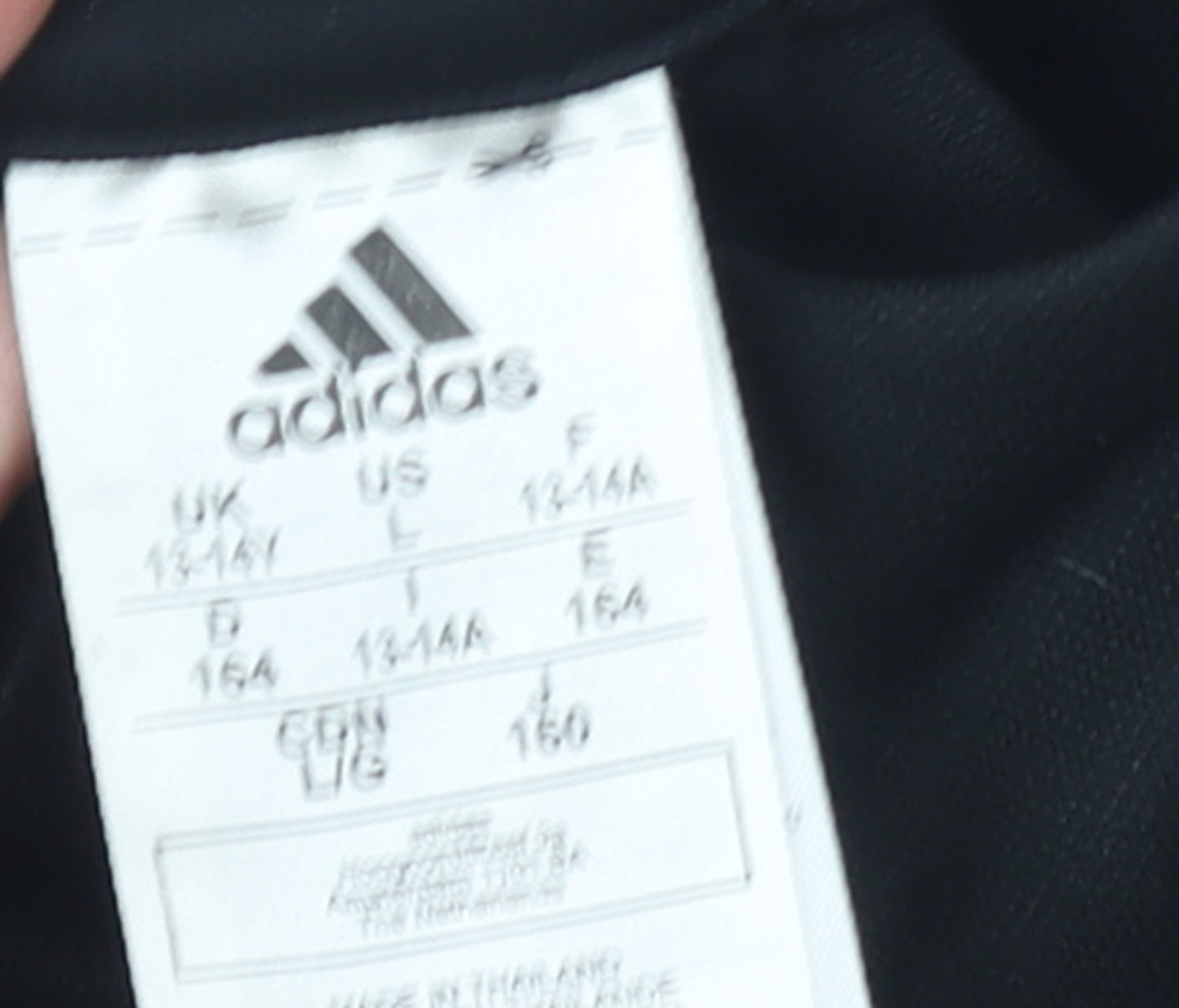 Adidas Boys Black 13-14 Years Track Jacket Full Zip Lightweight Sports Top