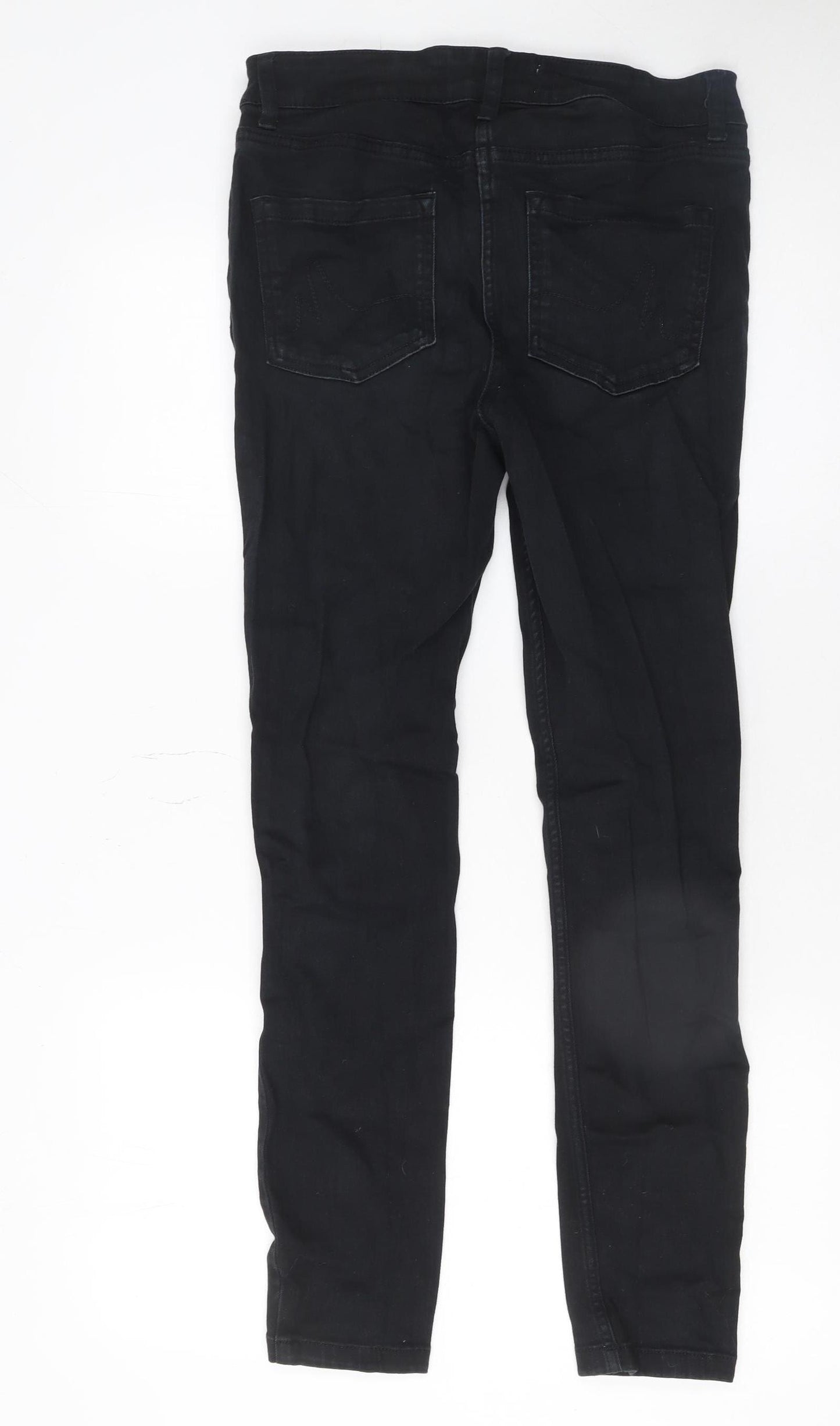Next Womens Black Skinny Jeans Size 11 Slim Mid Rise Denim Stretch