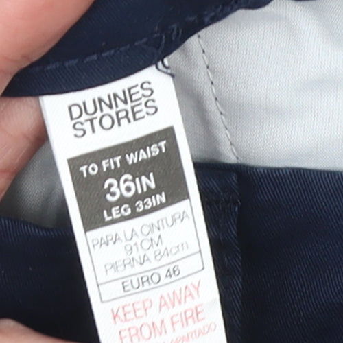 Dunnes Stores Men's Blue Chino Trousers 36W 33L Regular Fit