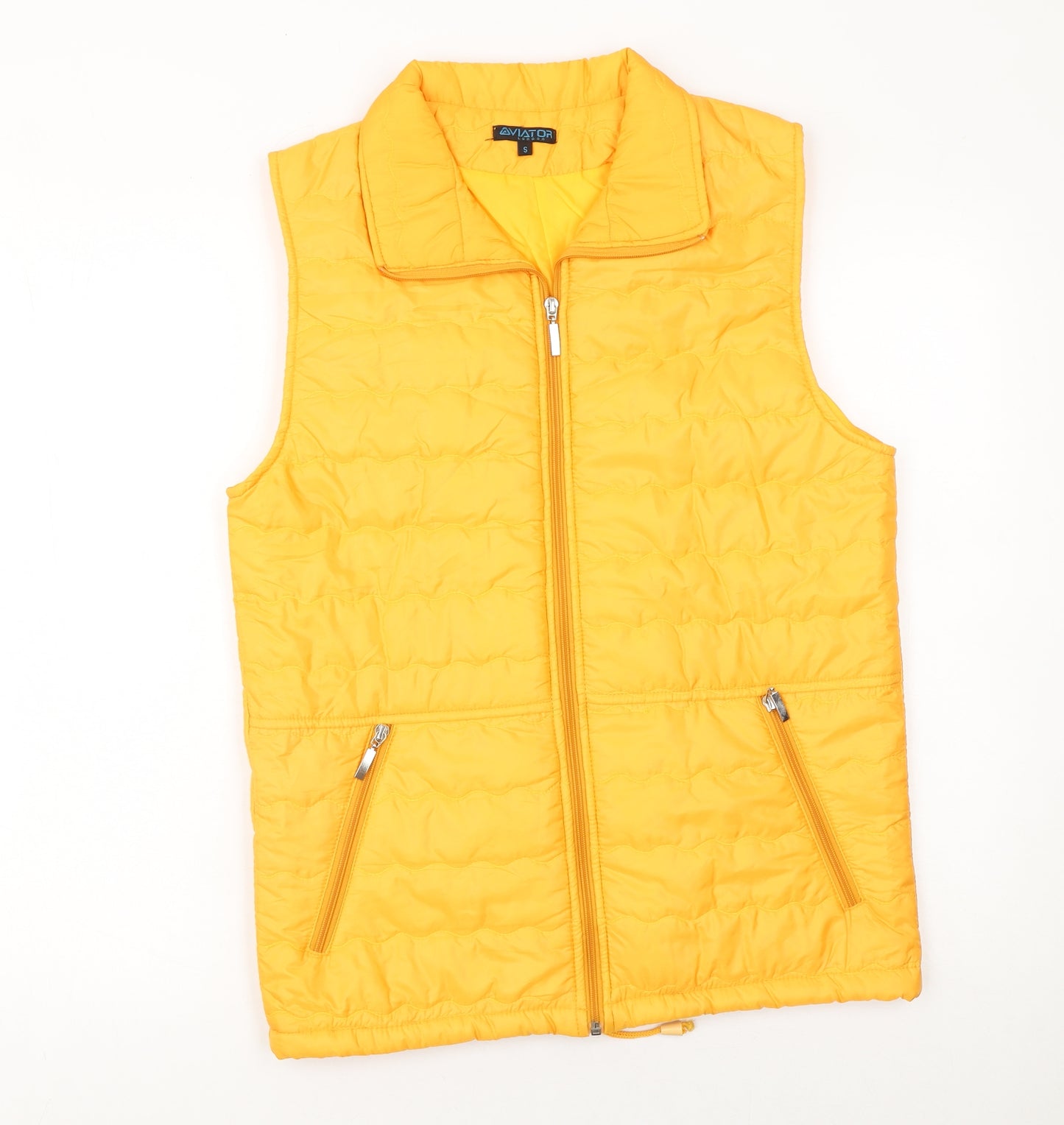Aviator London Women's Yellow Puffer Waistcoat Size S Lightweight