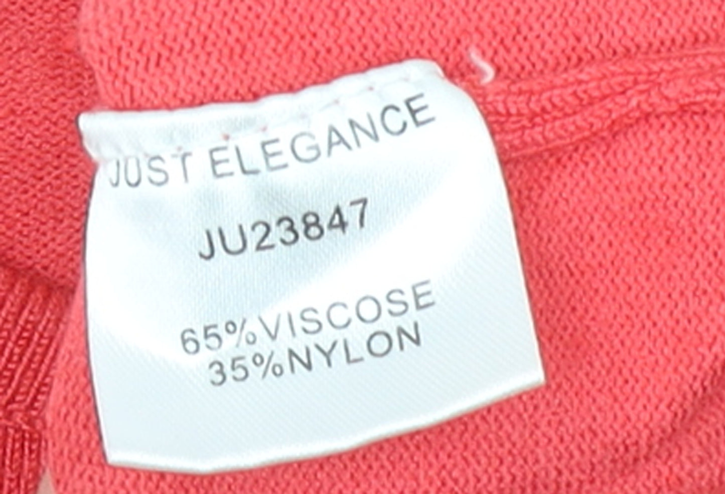 Just Elegance Women's Red Rhinestone Knit Pullover Jumper Size S