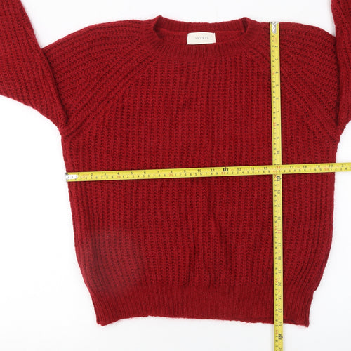 Vicolo Women's Red Chunky Knit Mohair Pullover Jumper Size S