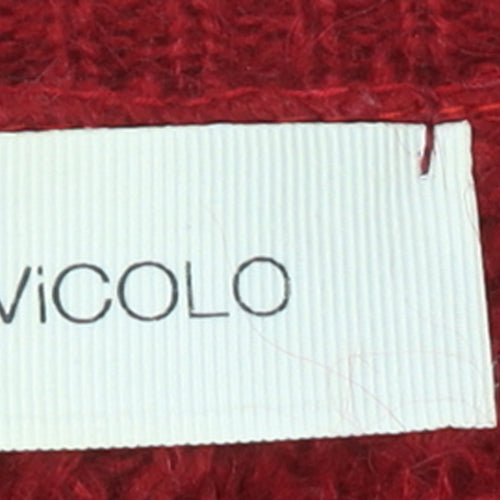 Vicolo Women's Red Chunky Knit Mohair Pullover Jumper Size S