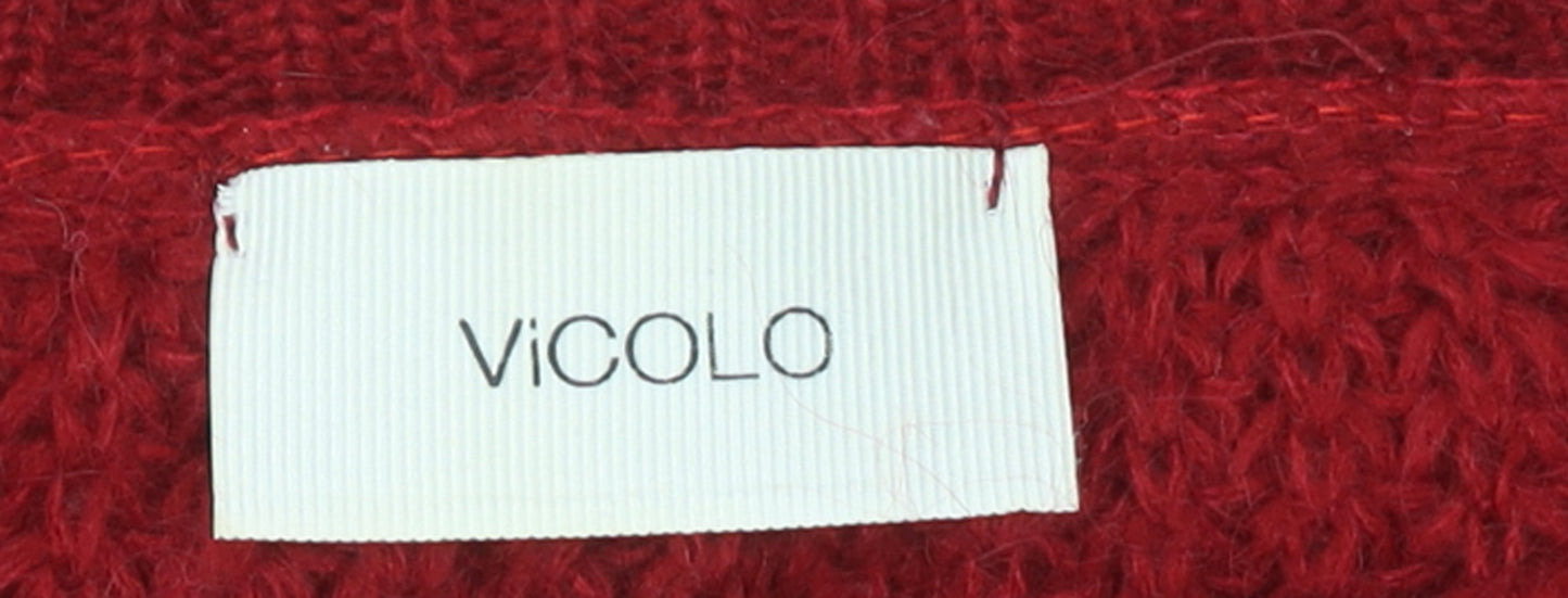 Vicolo Women's Red Chunky Knit Mohair Pullover Jumper Size S