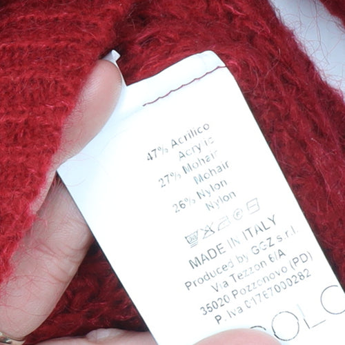 Vicolo Women's Red Chunky Knit Mohair Pullover Jumper Size S