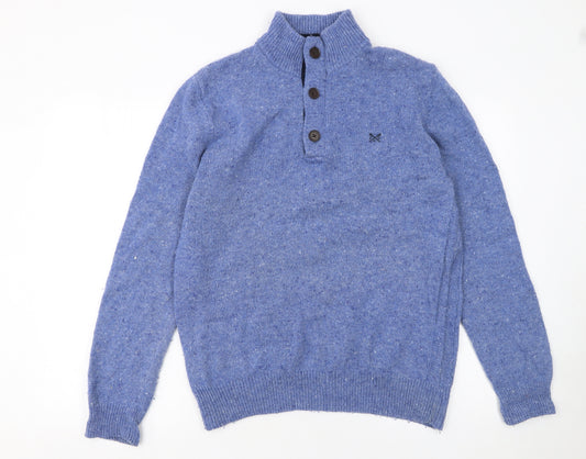 Crew Clothing Company Men’s Blue XL Henley Wool Jumper